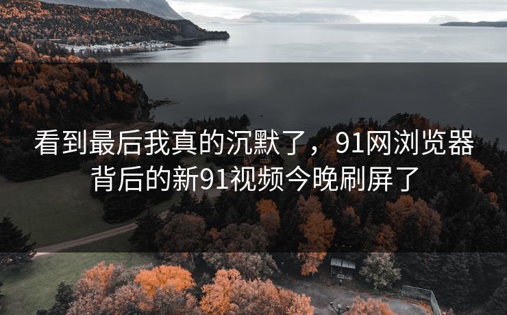 看到最后我真的沉默了，91网浏览器背后的新91视频今晚刷屏了