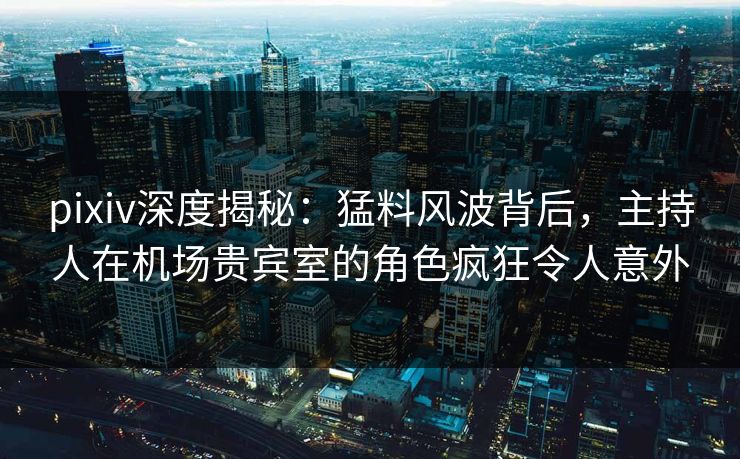 pixiv深度揭秘：猛料风波背后，主持人在机场贵宾室的角色疯狂令人意外